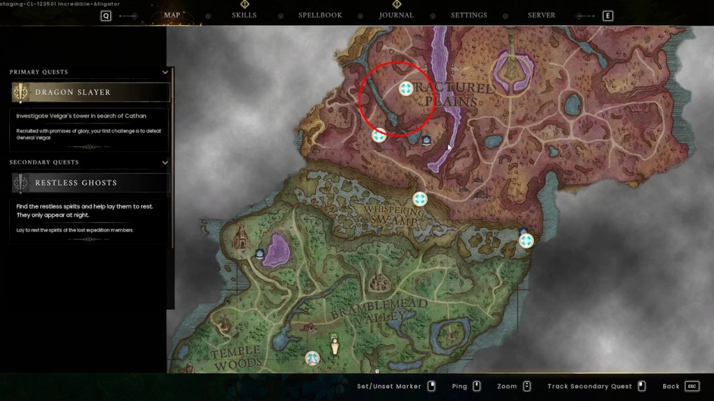 Fractured Plains Copper and Tin Ore areas in RuneScape Dragonwilds
