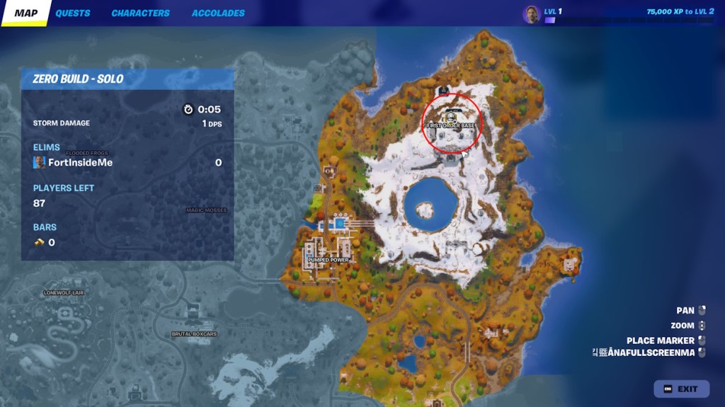 Fortnite Capítulo 6 Temporada 3 Capitão Phasma Localização