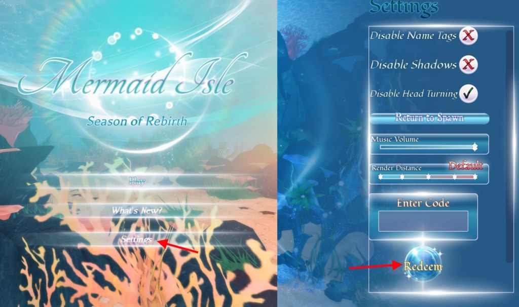 redeem Mermaid Isle codes in Roblox