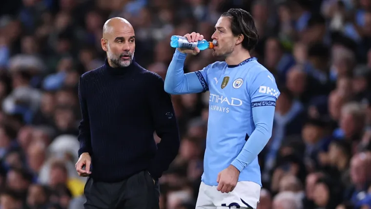 Pep Guardiola e Jack Grealish Pep Guardiola e Jack Grealish