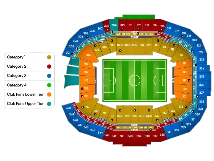 Copa Mundial de Mapedes-Benz Seat Map Club Copa Mundial de Mapedes-Benz Seat Map Club