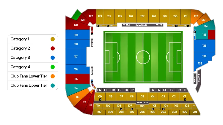 Audi Field seat map Club World Cup Audi Field seat map Club World Cup