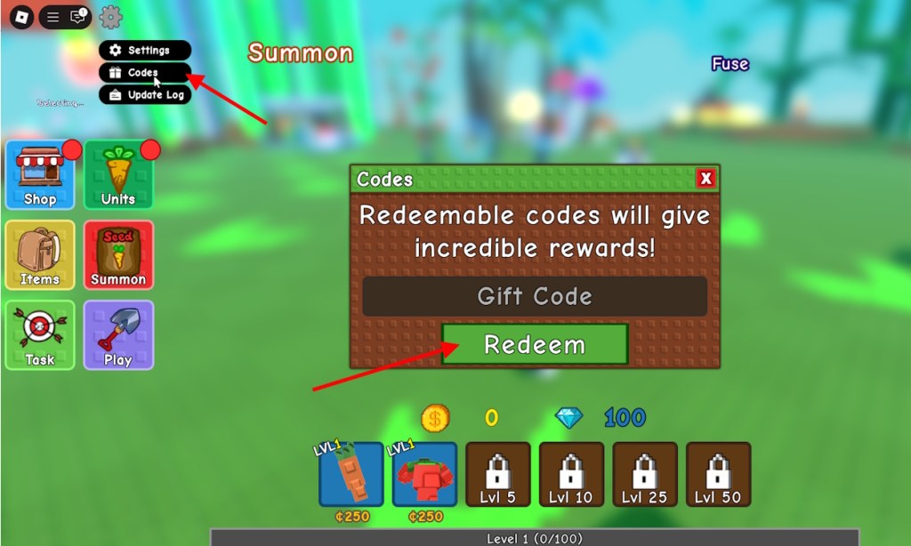 redeem Garden Tower Defense codes