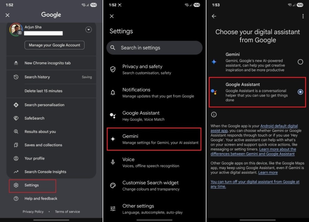 Remplacez les Gémeaux par Google Assistant sur Android
