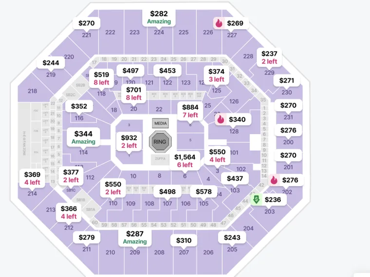 NOCHE UFC 3 MAPA DE SEATOS - Frost Bank Center NOCHE UFC 3 MAPA DE SEATOS - Frost Bank Center