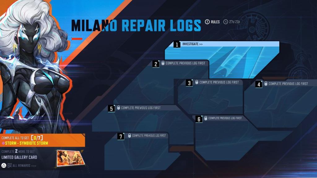 Rivales de Marvel Milano Repair Logs