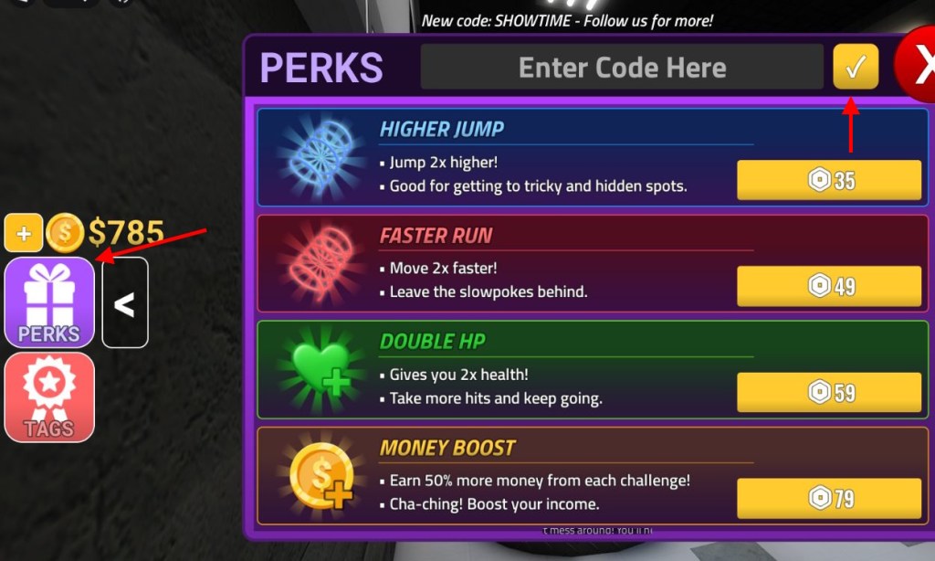 Midnight Game Show -Codes einlösen
