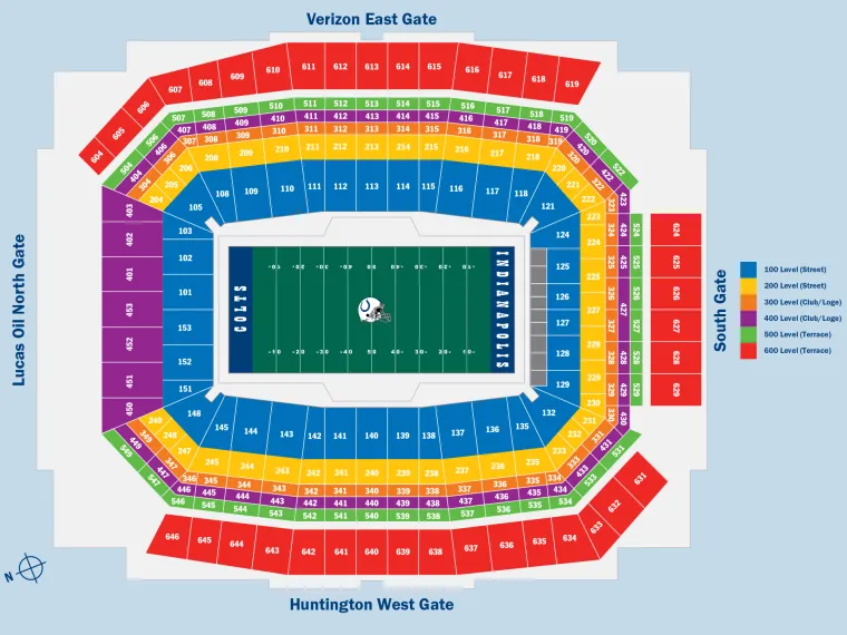 Lucas Oil Stadium seat map Lucas Oil Stadium seat map