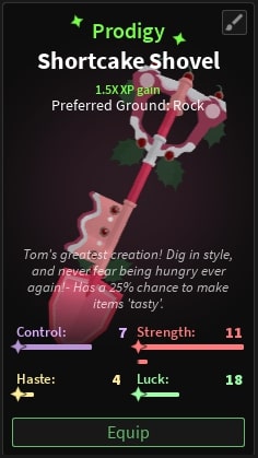 shortcake shovel stats dig