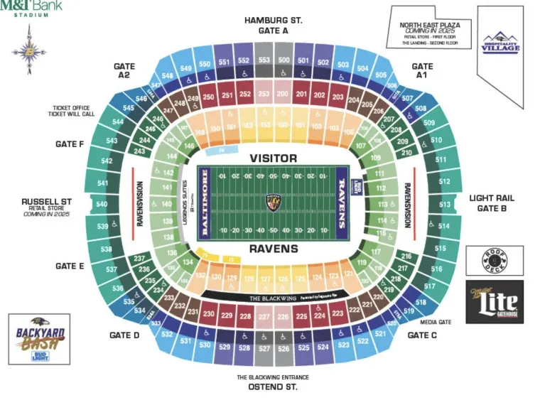 Carte de siège de Baltimore Ravens - M&T Bank Stadium